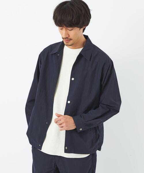 green label relaxing（グリーンレーベルリラクシング）の「REFINETEX コーチジャケット -撥水-（ブルゾン・メンズ・グレー/ネイビー・S/M/L/XL）」の2枚目の写真