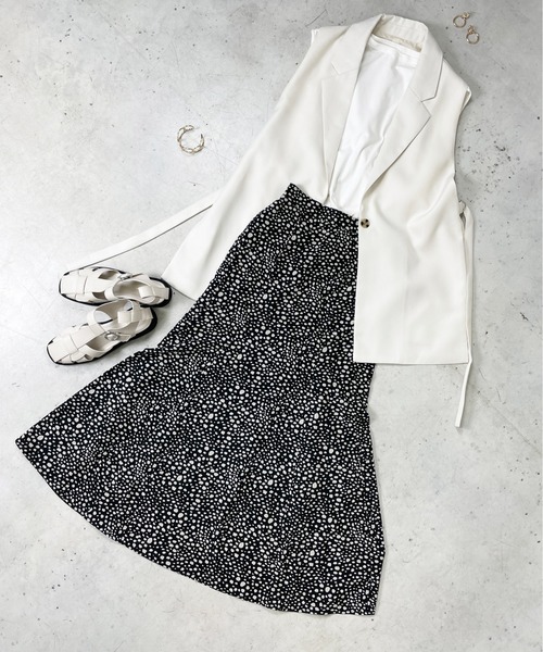 Meli rich（メリーリッチ）の「ダルメシアンプリントマーメイドスカート（スカート・レディース・ブラック/アイボリー/ブルー・MEDIUM）」の4枚目の写真