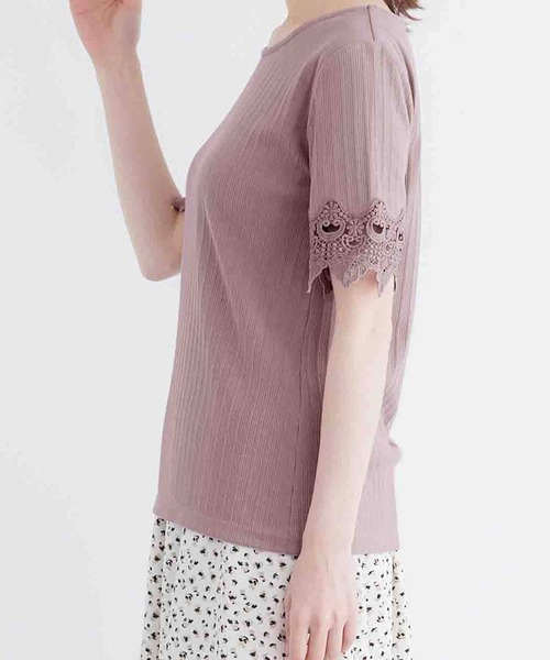 alotta(アロッタ)の「袖レーステレコリブトップス(Tシャツ/カットソー・レディース・ピンク/オフホワイト/サックスブルー/ネイビー/ブラック・LARGE/X-LARGE/MEDIUM/XX-LARGE)」の15枚目の写真