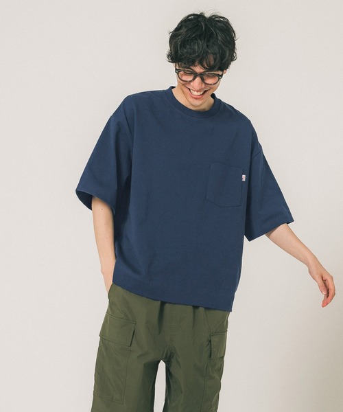 coca（coca）（コカ）の「ヘビーウェイトコットンポケットT（Tシャツ/カットソー・メンズ・ネイビー/ベージュ/ホワイト/ブラック・M/L/XL）」の13枚目の写真