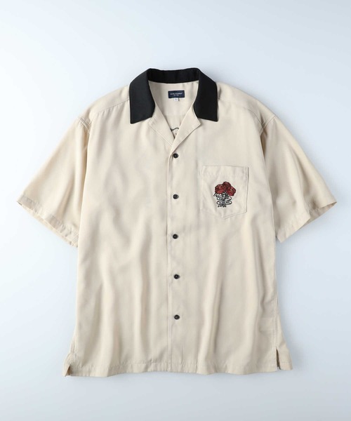 BACK NUMBER(バックナンバー)の「【BACK NUMBER】刺繍半袖シャツ(シャツ/ブラウス・メンズ・グリーン/オフホワイト/ブラック・M/L/XL)」の4枚目の写真