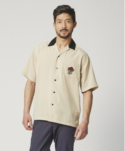 BACK NUMBER(バックナンバー)の「【BACK NUMBER】刺繍半袖シャツ(シャツ/ブラウス・メンズ・グリーン/オフホワイト/ブラック・M/L/XL)」の14枚目の写真