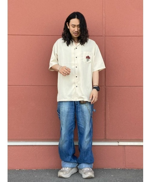 BACK NUMBER(バックナンバー)の「【BACK NUMBER】刺繍半袖シャツ(シャツ/ブラウス・メンズ・グリーン/オフホワイト/ブラック・M/L/XL)」の20枚目の写真