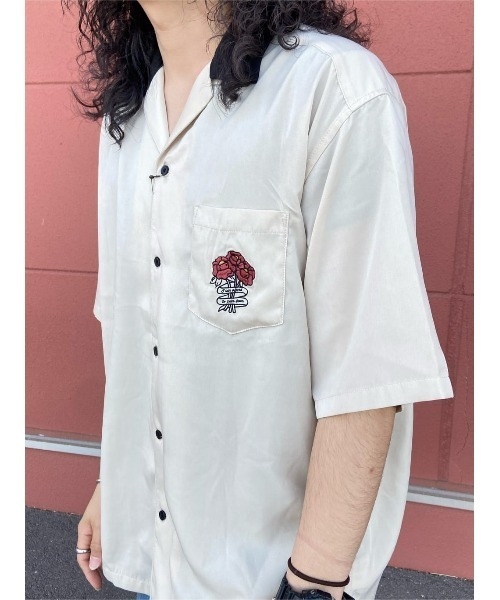 BACK NUMBER(バックナンバー)の「【BACK NUMBER】刺繍半袖シャツ(シャツ/ブラウス・メンズ・グリーン/オフホワイト/ブラック・M/L/XL)」の22枚目の写真