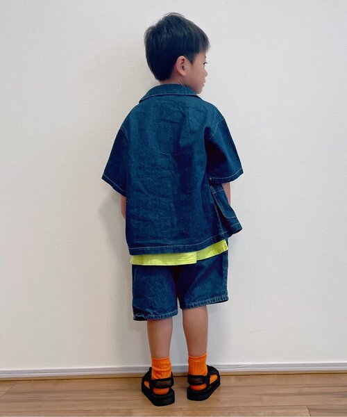 BREEZE（ブリーズ）の「【一部WEB限定カラー/セットアップ対応】シェフシャツ（シャツ/ブラウス・キッズ・その他10/オレンジ/キナリ/ブラック/インディゴブルー/レッド/ベージュ・100/110/130/140/80/90/120）」の20枚目の写真