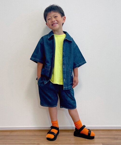 BREEZE（ブリーズ）の「【一部WEB限定カラー/セットアップ対応】シェフシャツ（シャツ/ブラウス・キッズ・その他10/オレンジ/キナリ/ブラック/インディゴブルー/レッド/ベージュ・100/110/130/140/80/90/120）」の21枚目の写真