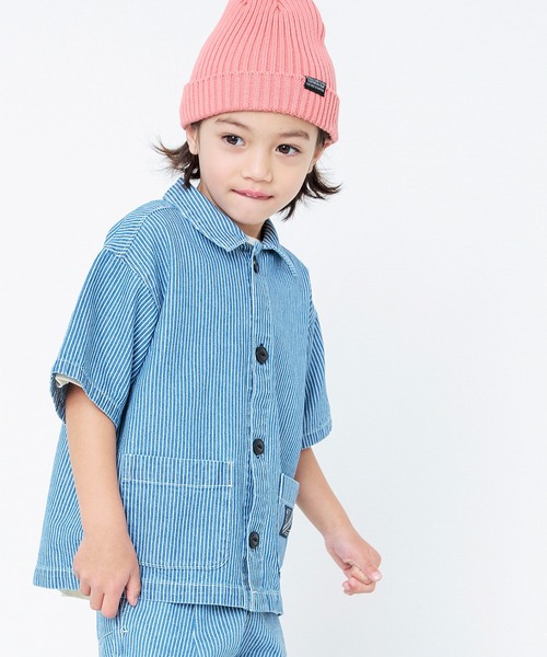 BREEZE（ブリーズ）の「【一部WEB限定カラー/セットアップ対応】シェフシャツ（シャツ/ブラウス・キッズ・その他10/オレンジ/キナリ/ブラック/インディゴブルー/レッド/ベージュ・100/110/130/140/80/90/120）」の7枚目の写真