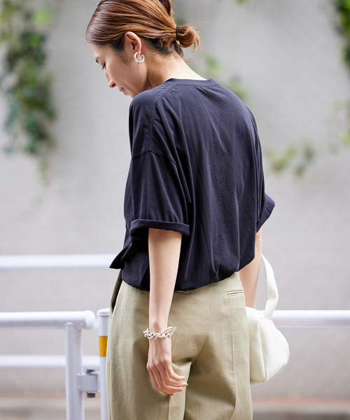 トップス 23SS ATON 60/FRESCA OVERSIZED T-SHIRTS FRESCA PLATE | LOOSE FIT T-SHIRT – ATON | エイトン