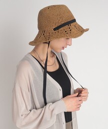 ◆すかし編みリボン付きペーパーハット