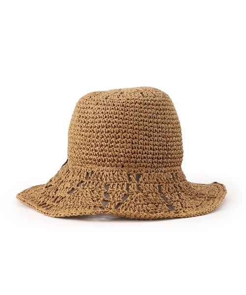 SHOO・LA・RUE（シューラルー）の「◆すかし編みリボン付きペーパーハット（ハット・レディース・サンドベージュ/ブラック/ナチュラル/パープル系・00）」の12枚目の写真