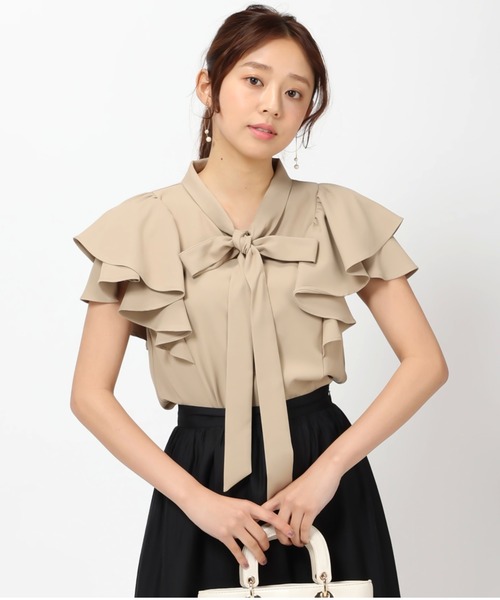 MISCH MASCH(ミッシュマッシュ)の「■2023春夏新作■ダブルフリルブラウス/MM328109(シャツ/ブラウス・レディース・ラベンダー/ベージュ/ホワイト/ブラック・M)」の3枚目の写真