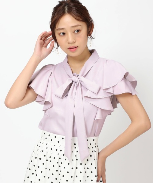 MISCH MASCH(ミッシュマッシュ)の「■2023春夏新作■ダブルフリルブラウス/MM328109(シャツ/ブラウス・レディース・ラベンダー/ベージュ/ホワイト/ブラック・M)」の5枚目の写真