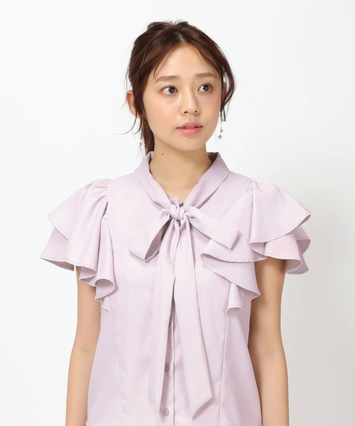 MISCH MASCH(ミッシュマッシュ)の「■2023春夏新作■ダブルフリルブラウス/MM328109(シャツ/ブラウス・レディース・ラベンダー/ベージュ/ホワイト/ブラック・M)」の8枚目の写真