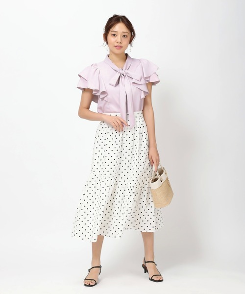 MISCH MASCH(ミッシュマッシュ)の「■2023春夏新作■ダブルフリルブラウス/MM328109(シャツ/ブラウス・レディース・ラベンダー/ベージュ/ホワイト/ブラック・M)」の9枚目の写真