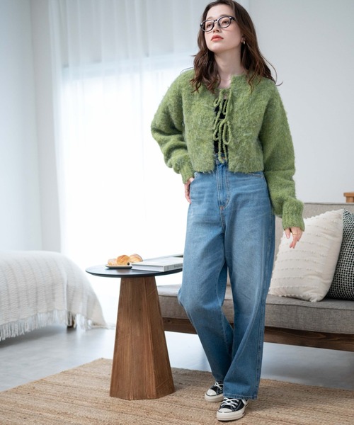 WEGO（ウィゴー）の「WEGO/2WAYブークレリボンカーデ（カーディガン/ボレロ・レディース・オレンジ/アイボリー/グリーン/ライトグレー・FREE）」の19枚目の写真