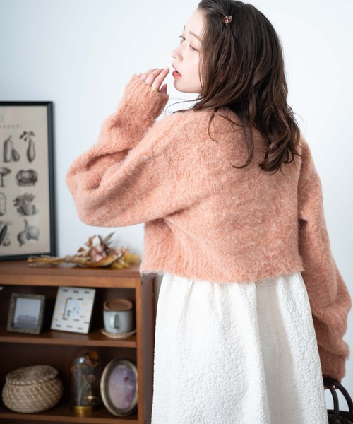 WEGO（ウィゴー）の「WEGO/2WAYブークレリボンカーデ（カーディガン/ボレロ・レディース・オレンジ/アイボリー/グリーン/ライトグレー・FREE）」の21枚目の写真