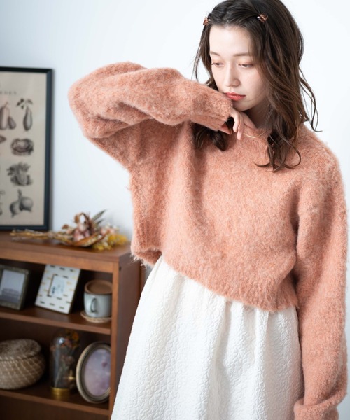 WEGO（ウィゴー）の「WEGO/2WAYブークレリボンカーデ（カーディガン/ボレロ・レディース・オレンジ/アイボリー/グリーン/ライトグレー・FREE）」の22枚目の写真