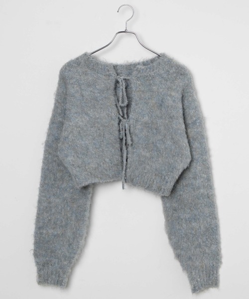 WEGO（ウィゴー）の「WEGO/2WAYブークレリボンカーデ（カーディガン/ボレロ・レディース・オレンジ/アイボリー/グリーン/ライトグレー・FREE）」の5枚目の写真