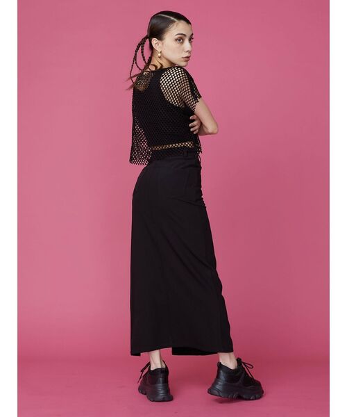 EVRIS（エヴリス）の「ディープスリットロングスカート（スカート・レディース・ブラック/ブルー・SMALL/MEDIUM）」の5枚目の写真