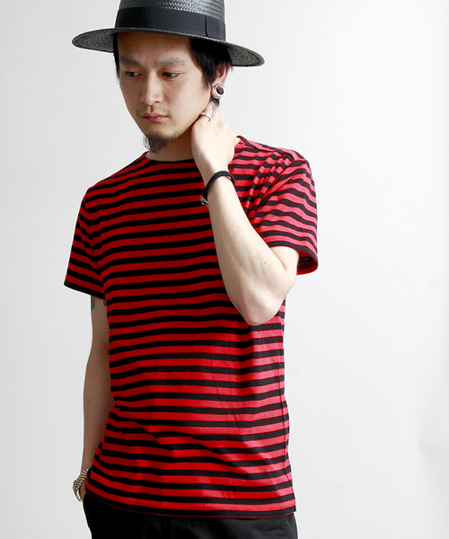 NUMBER (N)INE DENIM(ナンバーナインデニム)の「NUMBER (N)INE DENIM/ボートネックボーダーTシャツ(Tシャツ/カットソー・メンズ・ホワイト系その他/レッド系その他・MEDIUM/LARGE)」の8枚目の写真