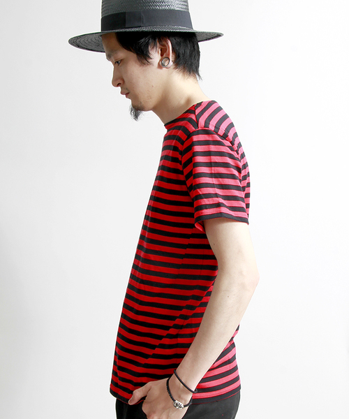 NUMBER (N)INE DENIM(ナンバーナインデニム)の「NUMBER (N)INE DENIM/ボートネックボーダーTシャツ(Tシャツ/カットソー・メンズ・ホワイト系その他/レッド系その他・MEDIUM/LARGE)」の9枚目の写真