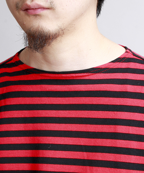NUMBER (N)INE DENIM(ナンバーナインデニム)の「NUMBER (N)INE DENIM/ボートネックボーダーTシャツ(Tシャツ/カットソー・メンズ・ホワイト系その他/レッド系その他・MEDIUM/LARGE)」の3枚目の写真