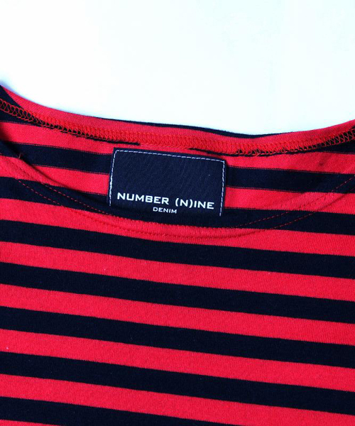 NUMBER (N)INE DENIM(ナンバーナインデニム)の「NUMBER (N)INE DENIM/ボートネックボーダーTシャツ(Tシャツ/カットソー・メンズ・ホワイト系その他/レッド系その他・MEDIUM/LARGE)」の6枚目の写真