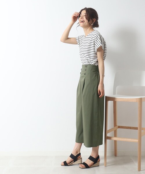 DRESKIP（ドレスキップ）の「◆低身長さんにも○ マリン ワイドパンツ（その他パンツ・レディース・カーキ/ライトブルー/ネイビー・04/03/02）」の4枚目の写真