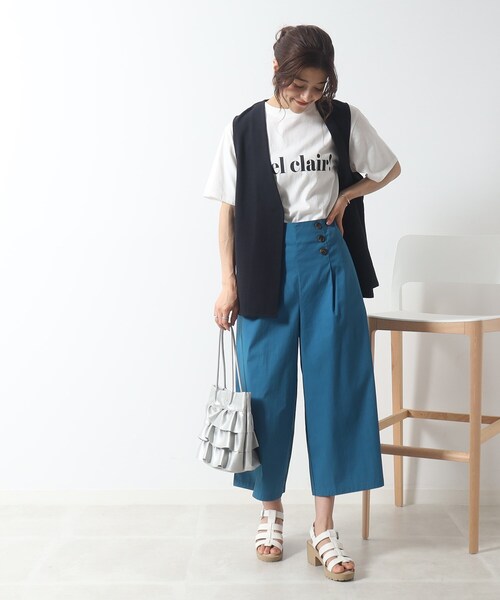 DRESKIP（ドレスキップ）の「◆低身長さんにも○ マリン ワイドパンツ（その他パンツ・レディース・カーキ/ライトブルー/ネイビー・04/03/02）」の9枚目の写真