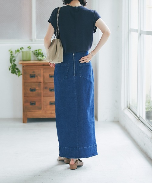 RIVE DROITE（リヴドロワ）の「ストレッチデニムスカート（デニムスカート・レディース・ブルー/サックスブルー・36/38）」の15枚目の写真