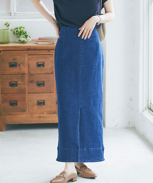 RIVE DROITE（リヴドロワ）の「ストレッチデニムスカート（デニムスカート・レディース・ブルー/サックスブルー・36/38）」の6枚目の写真