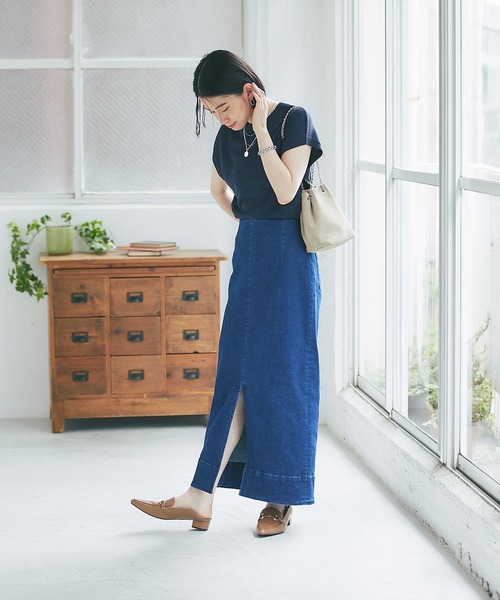 RIVE DROITE（リヴドロワ）の「ストレッチデニムスカート（デニムスカート・レディース・ブルー/サックスブルー・36/38）」の12枚目の写真