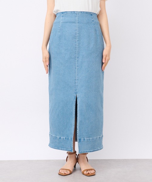 RIVE DROITE（リヴドロワ）の「ストレッチデニムスカート（デニムスカート・レディース・ブルー/サックスブルー・36/38）」の10枚目の写真