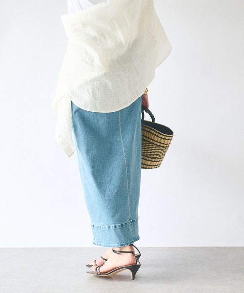 RIVE DROITE（リヴドロワ）の「ストレッチデニムスカート（デニムスカート・レディース・ブルー/サックスブルー・36/38）」の19枚目の写真