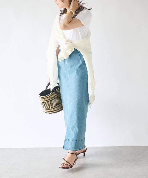 RIVE DROITE（リヴドロワ）の「ストレッチデニムスカート（デニムスカート・レディース・ブルー/サックスブルー・36/38）」の22枚目の写真