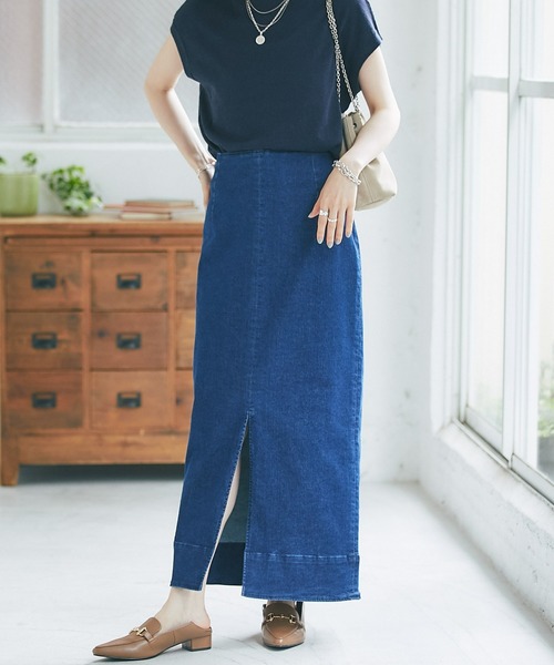 RIVE DROITE（リヴドロワ）の「ストレッチデニムスカート（デニムスカート・レディース・ブルー/サックスブルー・36/38）」の3枚目の写真