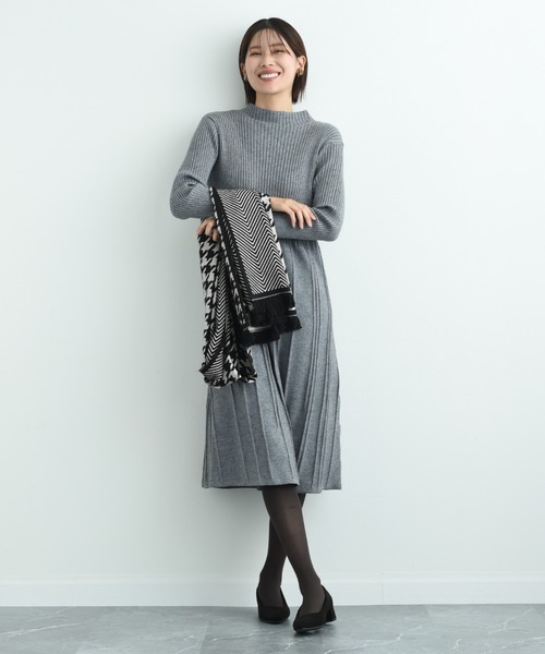 INTERPLANET（インタープラネット）の「千鳥＆シェブロン切替ストール（ストール/ショール・レディース・ブラウン/ブラック・フリー）」の11枚目の写真