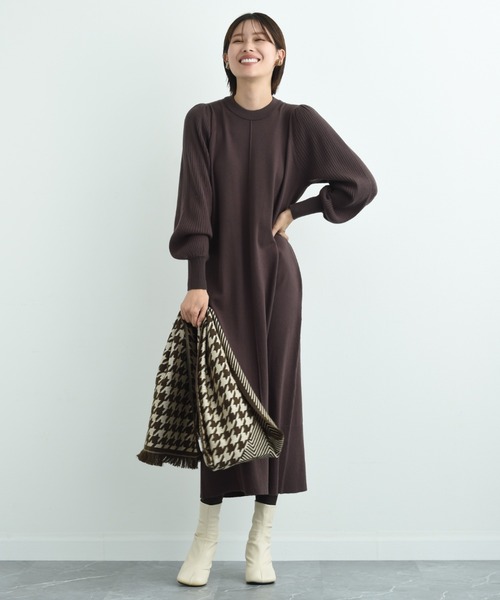 INTERPLANET（インタープラネット）の「千鳥＆シェブロン切替ストール（ストール/ショール・レディース・ブラウン/ブラック・フリー）」の17枚目の写真