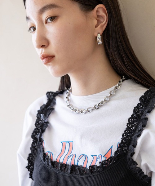 LOWRYS FARM（ローリーズファーム）の「ランジェリープリプリキャミ  971599（キャミソール・レディース・ホワイト/ピンク/ブラック・FREE）」の8枚目の写真