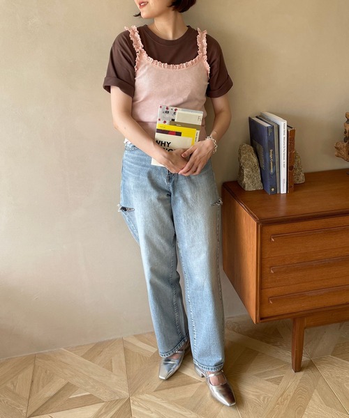 LOWRYS FARM（ローリーズファーム）の「ランジェリープリプリキャミ  971599（キャミソール・レディース・ホワイト/ピンク/ブラック・FREE）」の14枚目の写真