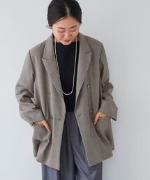チェックダブルブレストジャケット
