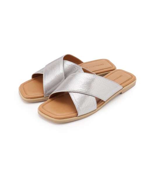 ESPERANZA（エスペランサ）の「◆クロスアッパーフラットサンダル【ESPERANZA_blanca】（サンダル・レディース・ブラック/シルバー・L/M）」の4枚目の写真