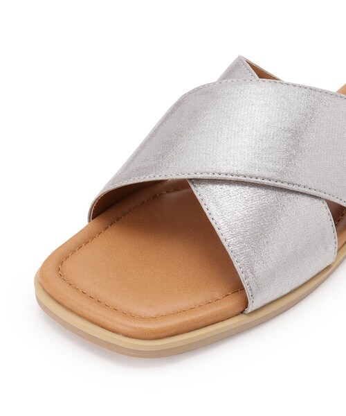 ESPERANZA（エスペランサ）の「◆クロスアッパーフラットサンダル【ESPERANZA_blanca】（サンダル・レディース・ブラック/シルバー・L/M）」の9枚目の写真