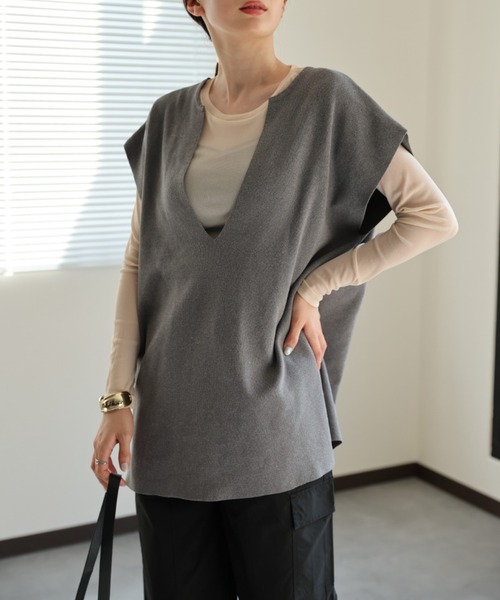 sakishimatokyo（サキシマトーキョー）の「ソウバリキーネックベスト/ジレ（ベスト・レディース・グレー/ベージュ/ブラック/アイボリー・FREE）」の20枚目の写真