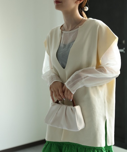 sakishimatokyo（サキシマトーキョー）の「ソウバリキーネックベスト/ジレ（ベスト・レディース・グレー/ベージュ/ブラック/アイボリー・FREE）」の9枚目の写真