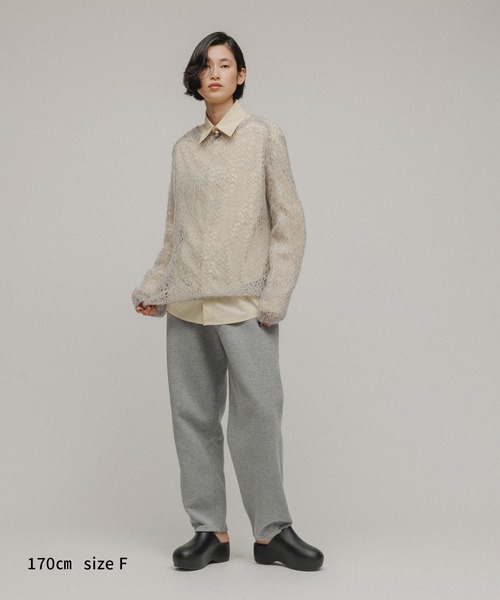 M TO R（ムウトアール）の「［TOPS］MOHAIR FISHNET HAND KNIT（ニット/セーター・レディース・イエロー/ネイビー/グレー/オフホワイト・FREE）」の5枚目の写真