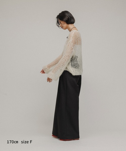 M TO R（ムウトアール）の「［TOPS］MOHAIR FISHNET HAND KNIT（ニット/セーター・レディース・イエロー/ネイビー/グレー/オフホワイト・FREE）」の11枚目の写真
