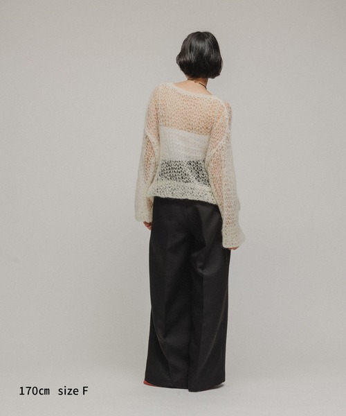 M TO R（ムウトアール）の「［TOPS］MOHAIR FISHNET HAND KNIT（ニット/セーター・レディース・イエロー/ネイビー/グレー/オフホワイト・FREE）」の12枚目の写真