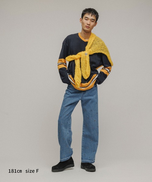 M TO R（ムウトアール）の「［TOPS］MOHAIR FISHNET HAND KNIT（ニット/セーター・レディース・イエロー/ネイビー/グレー/オフホワイト・FREE）」の20枚目の写真