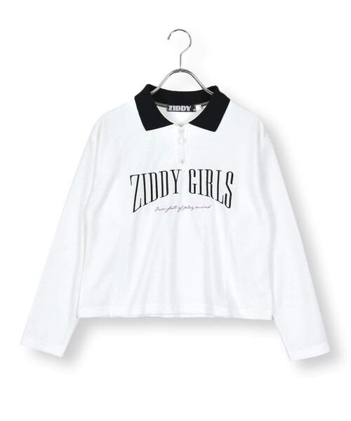ZIDDY(ジディ)の「【 ニコ☆プチ 掲載 】襟付きショート丈ロゴTシャツ(130~160cm)(Tシャツ/カットソー・キッズ・グリーン/ホワイト・130cm/160cm/140cm/150cm)」の11枚目の写真
